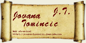 Jovana Tominčić vizit kartica